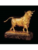 Torro Dorado figura artesanal decoración bronce mármol Soher - 1