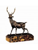 Ciervo figura artesanal decoración bronce mármol Soher - 1