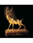 Ciervo dorado figura artesanal decoración bronce mármol Soher - 1
