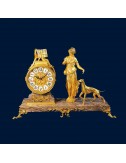 Reloj sobremesa dorado artesanal bronce mármol modelo 642 - 1