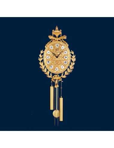 Reloj de pared metal bronce dorado artesanal modelo 1338 - 1