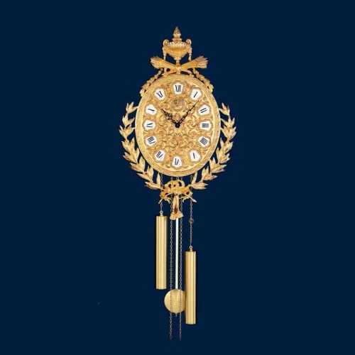 Reloj de pared metal bronce dorado artesanal modelo 1338 - 1