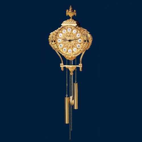 Reloj de pared metal bronce dorado artesanal modelo 485 - 1