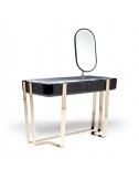 Tocador Black Bubinga acero dorado tapa mármol biselado - 1