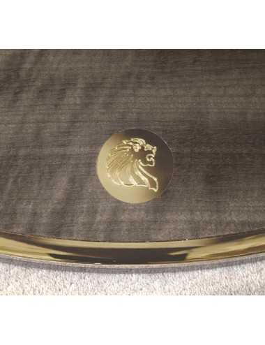 Mesa de comedor Infinity rectangular madera de caoba makorè acero dorado - 4