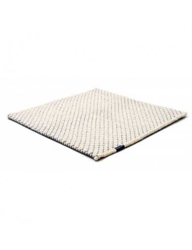 Alfombra Nordic Flower ivory & denim blue 200x200 Wool Range - 1