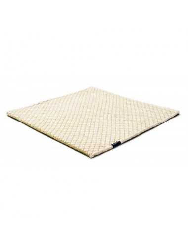 Alfombra Nordic Flower ivory & lime green 200x200 Wool Range - 1