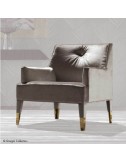 Sillón ocasional Infinity madera maciza de Haya tapizada cuero o terciopelo - 1