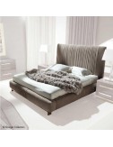 Cama Infinity tapizado en cuero o terciopelo cabecero acolchado - 1
