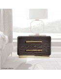 Mesita de noche Infinity en madera de caoba makorè 2 cajones - 1