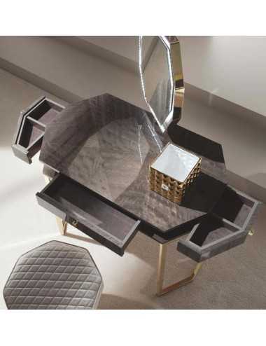 Tocador Infinity madera de caoba makorè 1 cajón central y 2 laterales - 3