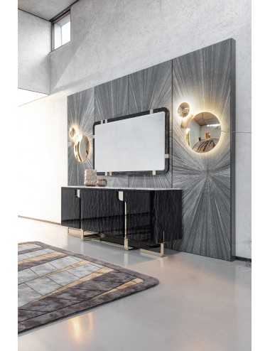 Buffet 4 puertas madera Black Bubinga tapa mármol Colección Charisma - 3