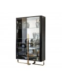 Vitrina 2 puertas cristal Black Bubinga metal dorado Colección Charisma - 1