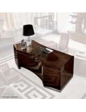 Escritorio presidencial Vogue eucalipto rizado europeo brillante 3 cajones - 1