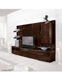 Mueble TV Vogue eucalipto rizado europeo brillante 5 puertas 4 baldas - 1