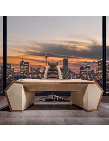 Escritorio Long Beach madera de roble piel de oveja Tonino Lamborghini Casa - 1