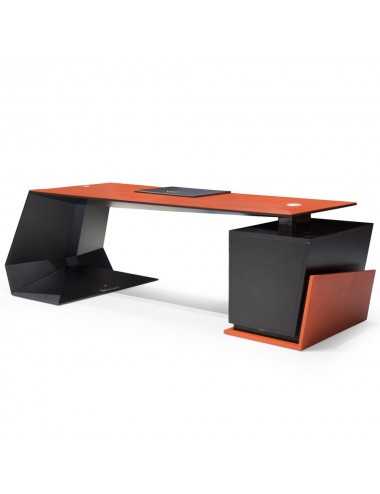 Escritorio GT madera cuero de ciervo negro naranja Tonino Lamborghini Casa - 4