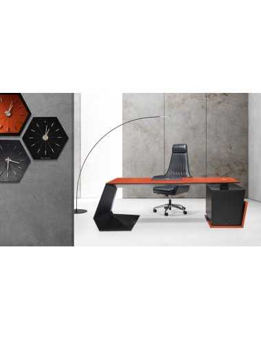 Escritorio GT madera cuero de ciervo negro naranja Tonino Lamborghini Casa - 5